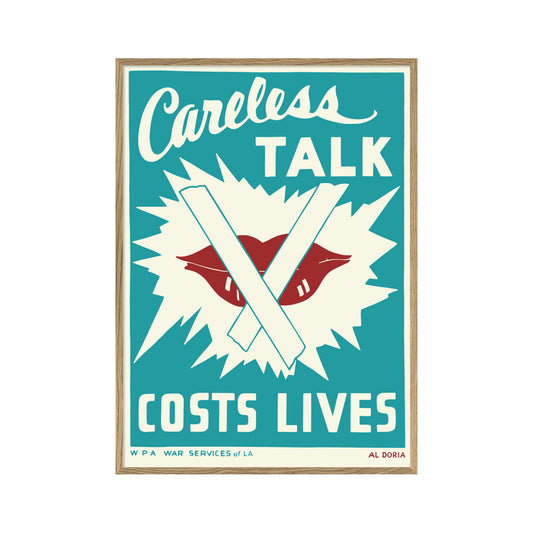 No. 1253 Careless Talk - 30cm x 40cm with Oak Frame