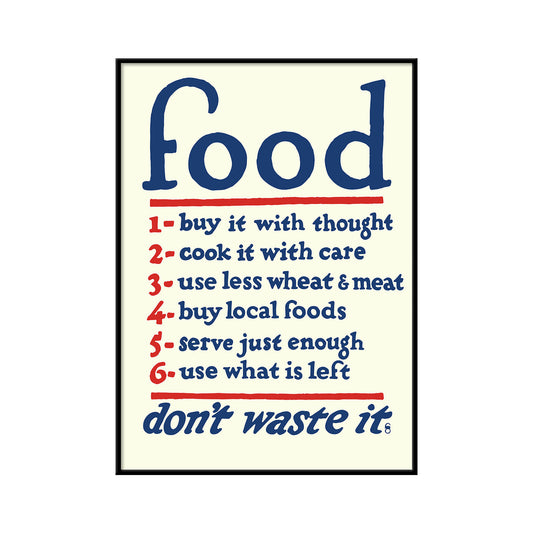 No. 1272 Food - Don't Waste It - 30cm x 40cm with Black Frame