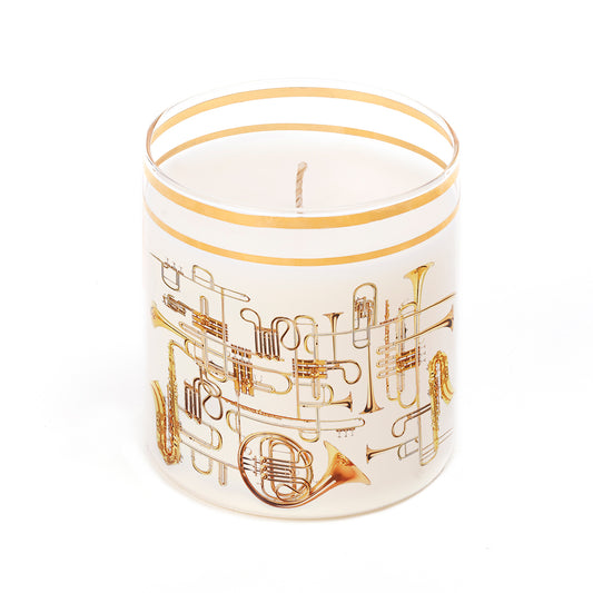  Trumpets Glass Candle