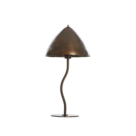 Dark Brown Bronze Table Lamp - Toadstool Shape