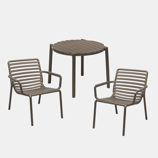 Dining Set - Doga Garden Table & x2 Doga Relax Chairs - Tobacco