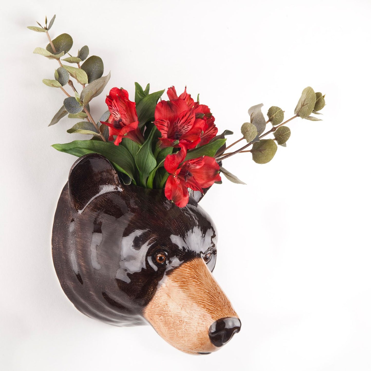 Black Bear Wall Vase