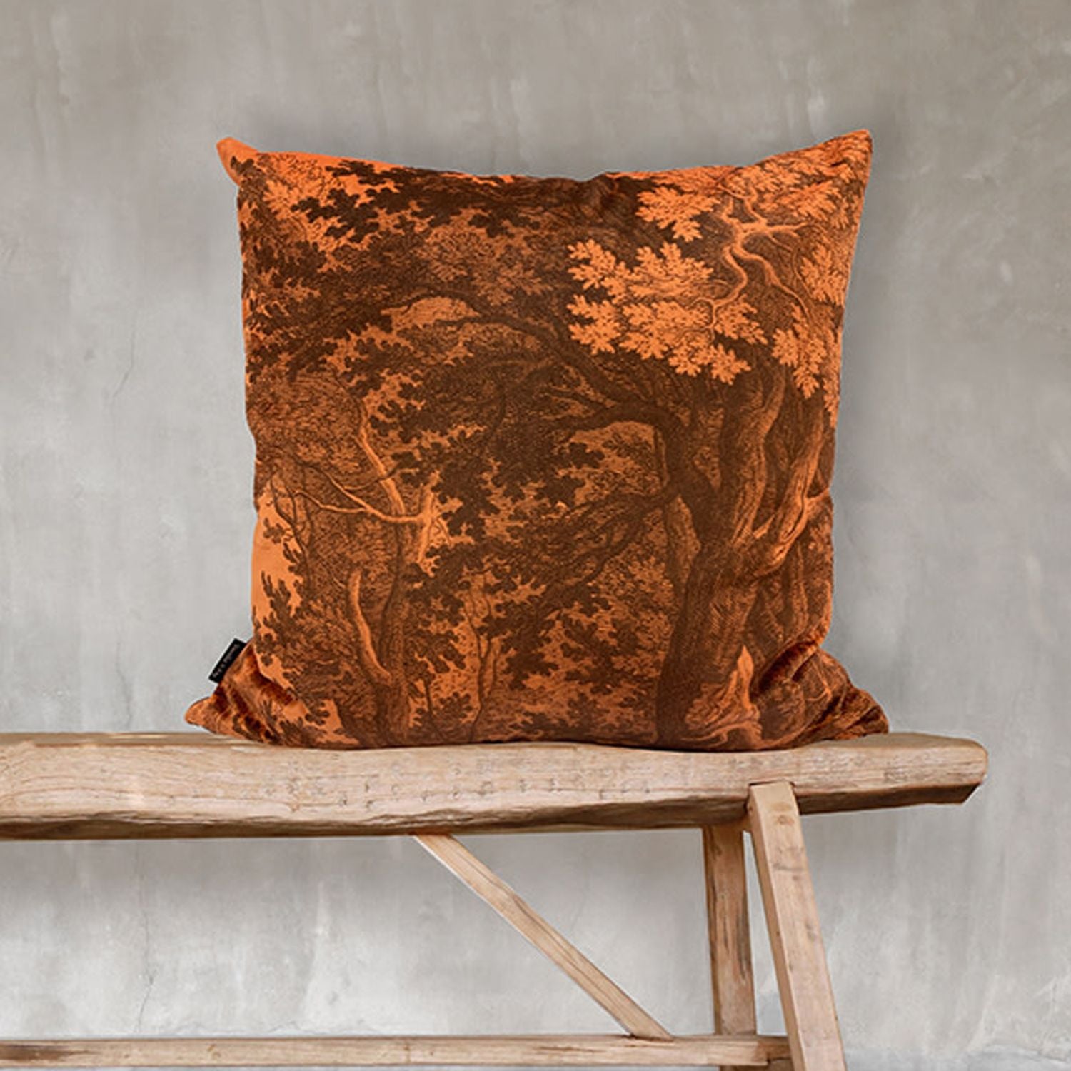 Roomset - Orange Woods - Velvet Cushion