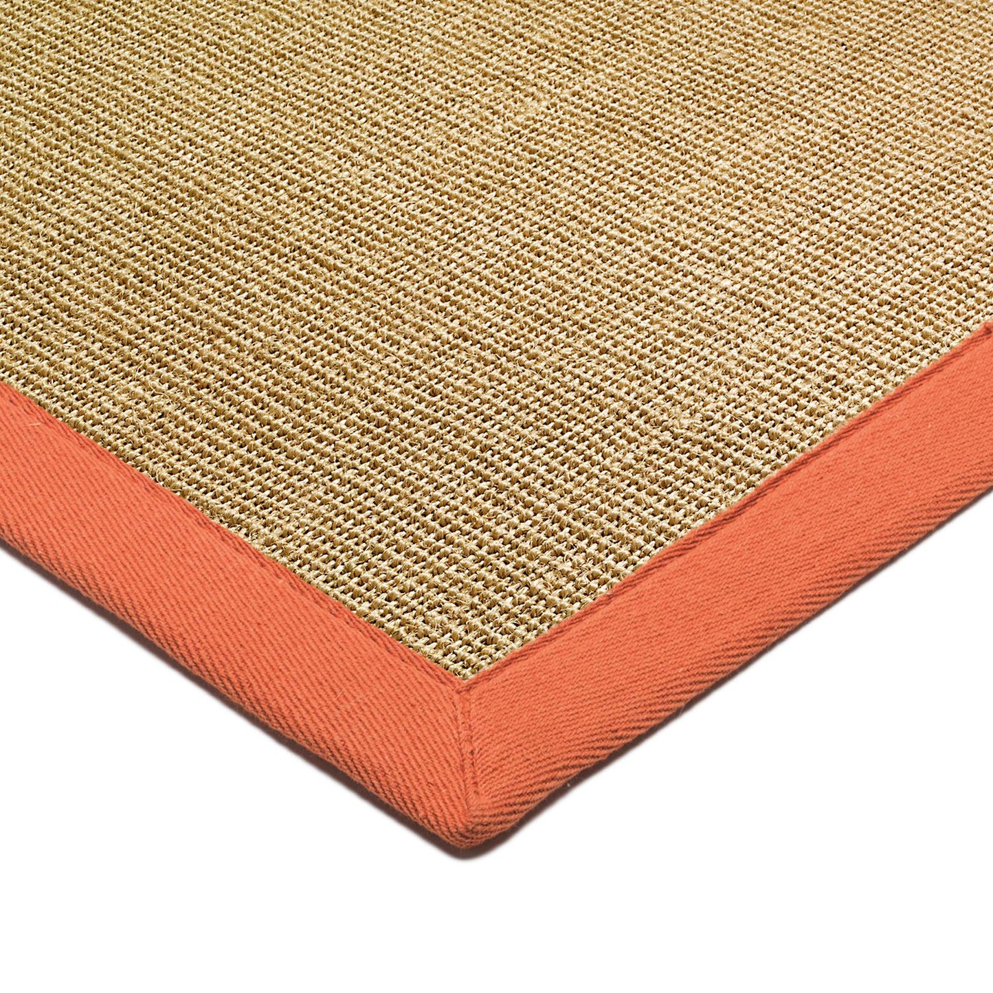 Sisal Floor Rug - Linen/Orange Border