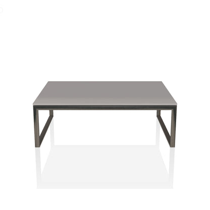 Hip Hop Coffee Table By Bontempi Casa - Light Grey Gloss Glass With Natural Silver Base
