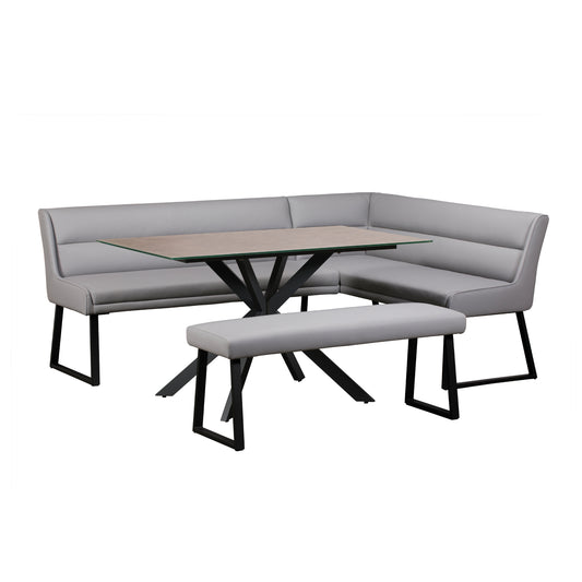 Dining Package - Oslo 135cm Table With Corner Bench & Low Bench