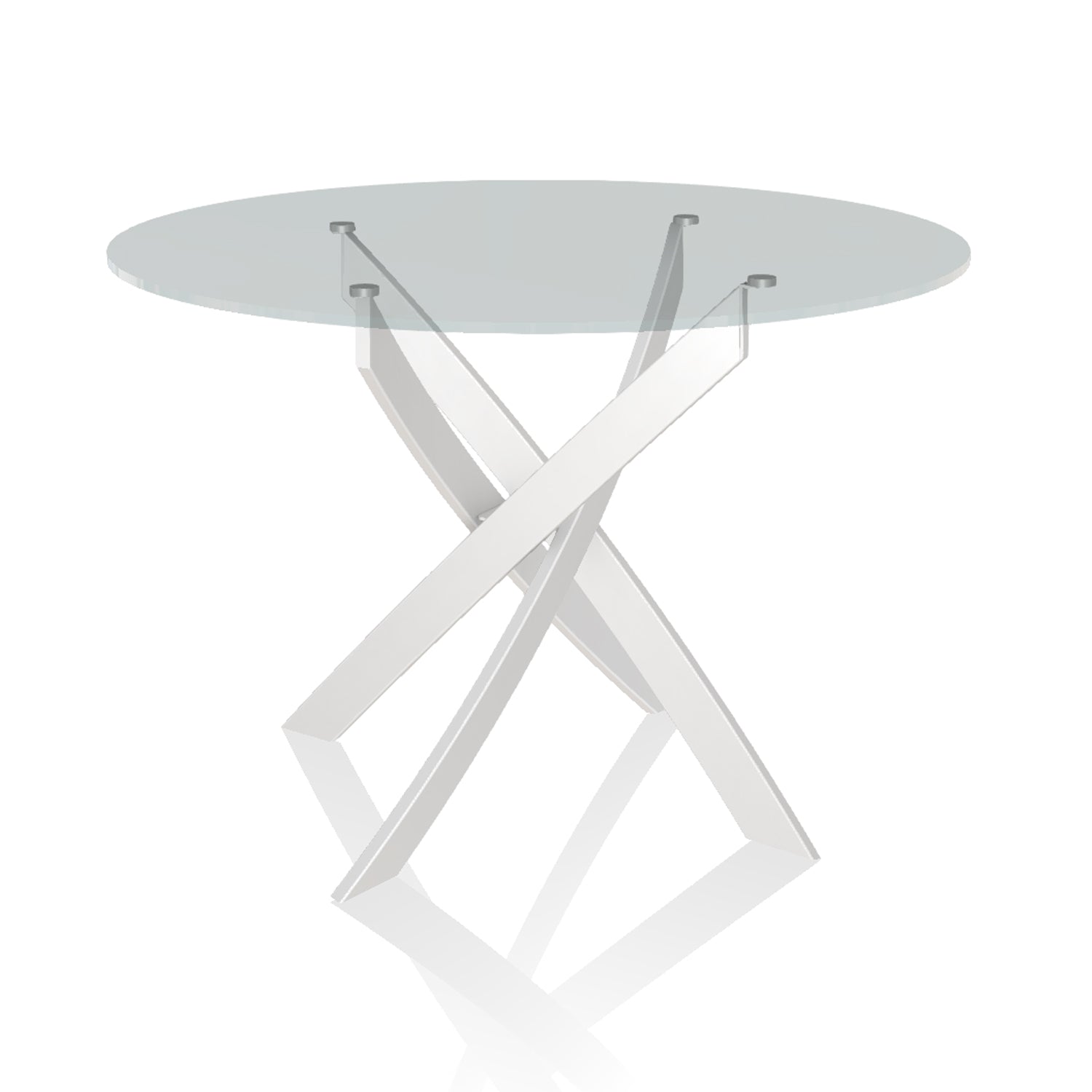 Bontempi Casa - White & Clear Glass Dining Table