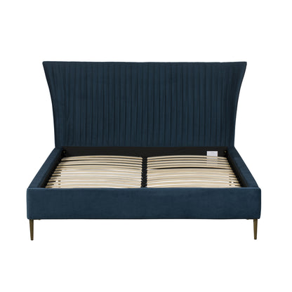 Coco Pleated Upholstered Bed - 6ft Teal