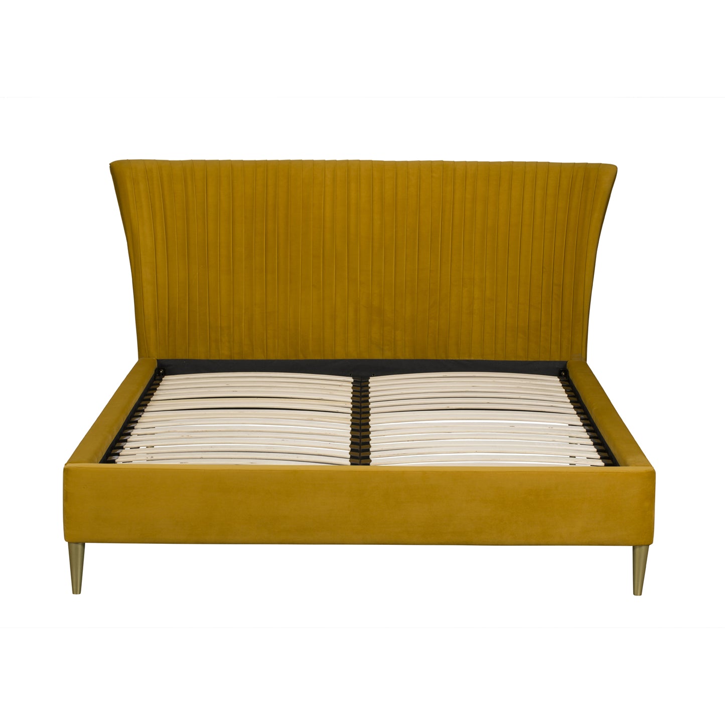 Coco Pleated Upholstered Bed - 6ft Turmeric