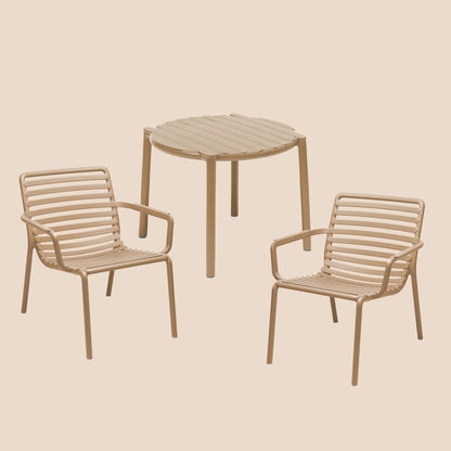 Dining Set - Doga Garden Table & x2 Doga Relax Chairs - Cappuccino