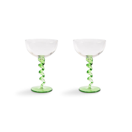 Spiral Coupe Set of 2 - Green