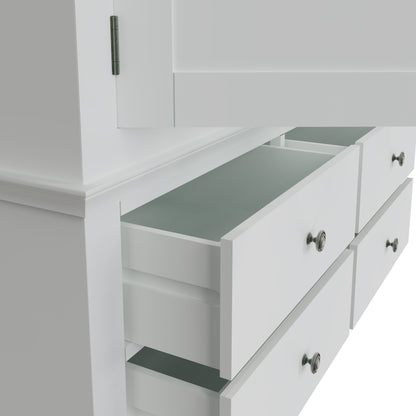 Toulouse White Wardrobe - 2 Door With Drawers