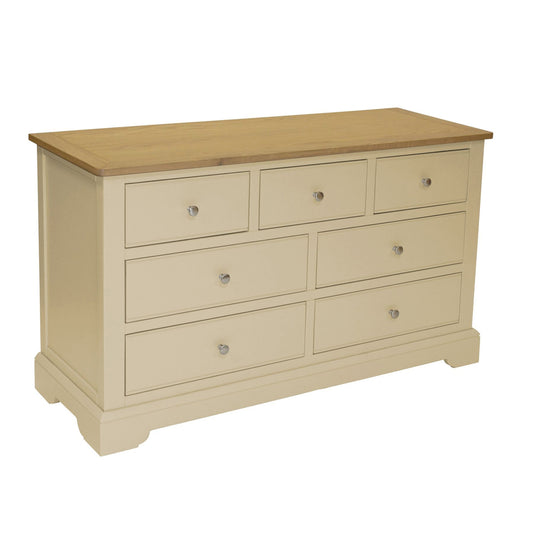 Hardingham Painted & Oak Chest of Drawers - 3+4 Wide Chest