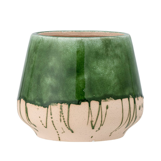 Moez Flowerpot - Green Stoneware