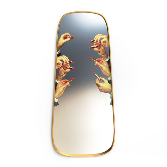 Lipsticks Gold Framed Mirror - 62x140cm