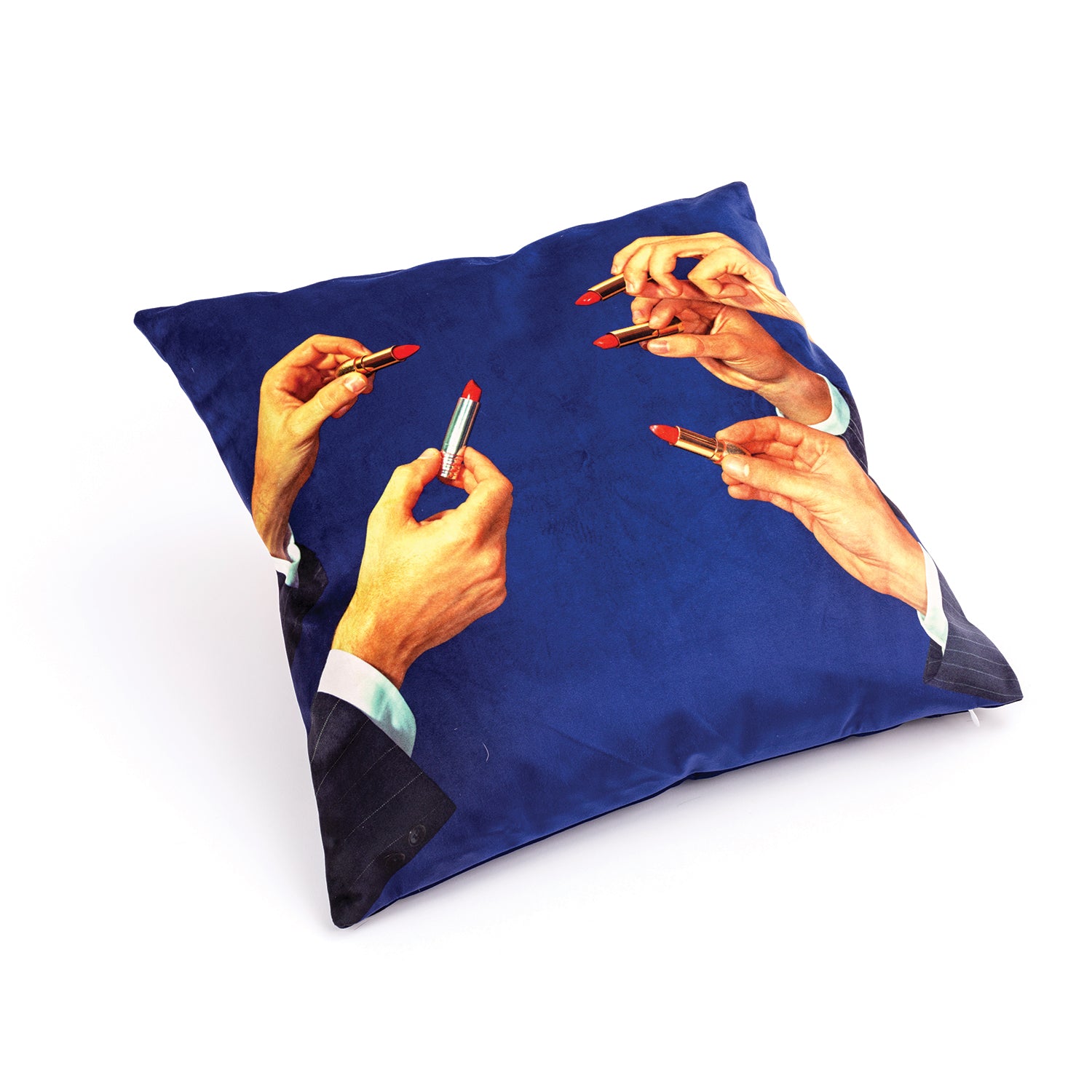 Lipsticks Cushion Cover - Blue