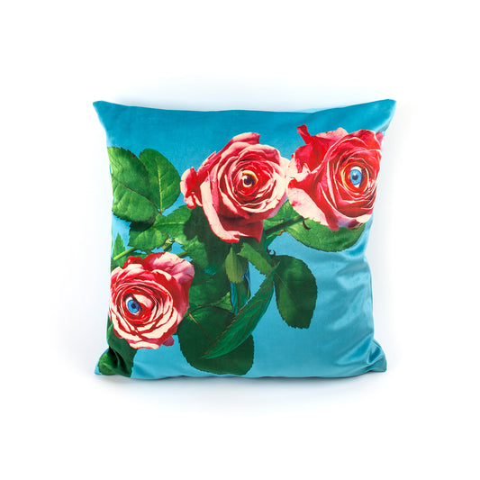 Roses Cushion Cover - Blue