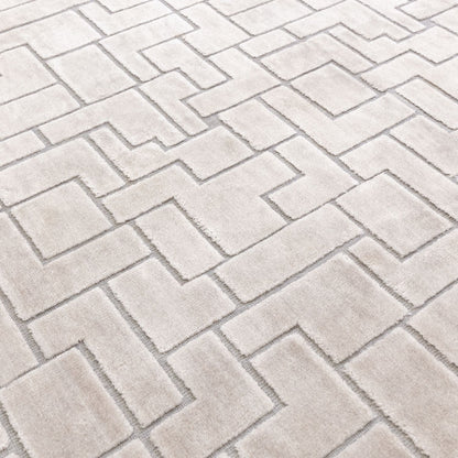 Glaze Floor Rug - Silver Tetris
