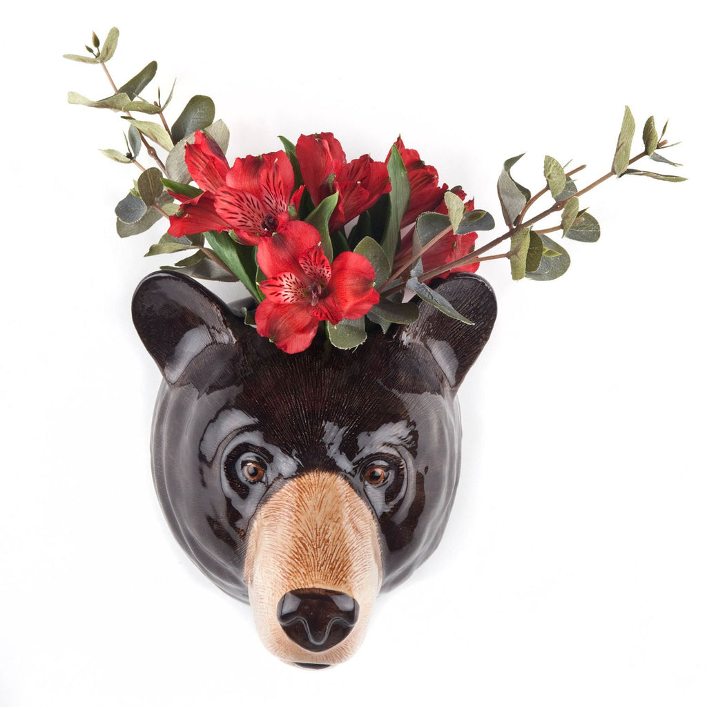 Black Bear Wall Vase
