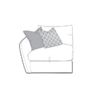 Outline of a sofa module line drawing with cushions on a white background