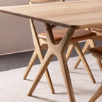 Rose Hill Oak Dining Table With Rounded Corners With Brass - 240cm Extending