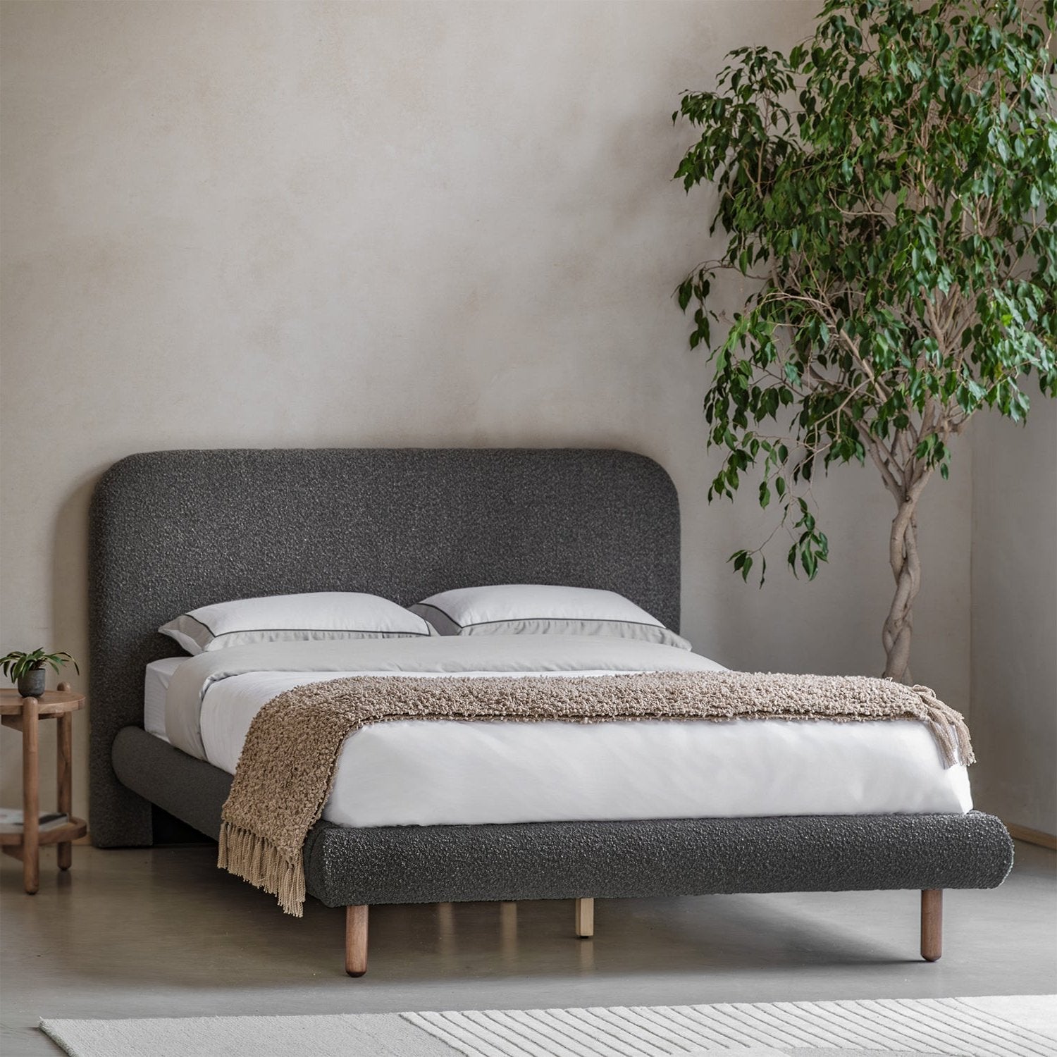 Amia 5ft Kingsize Bed - Charcoal