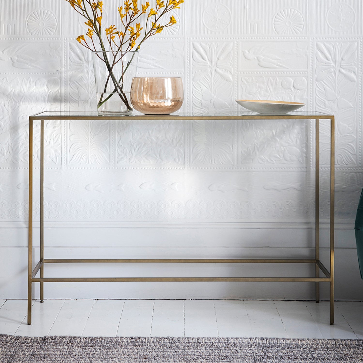 Ezra Console Table:- Bronze