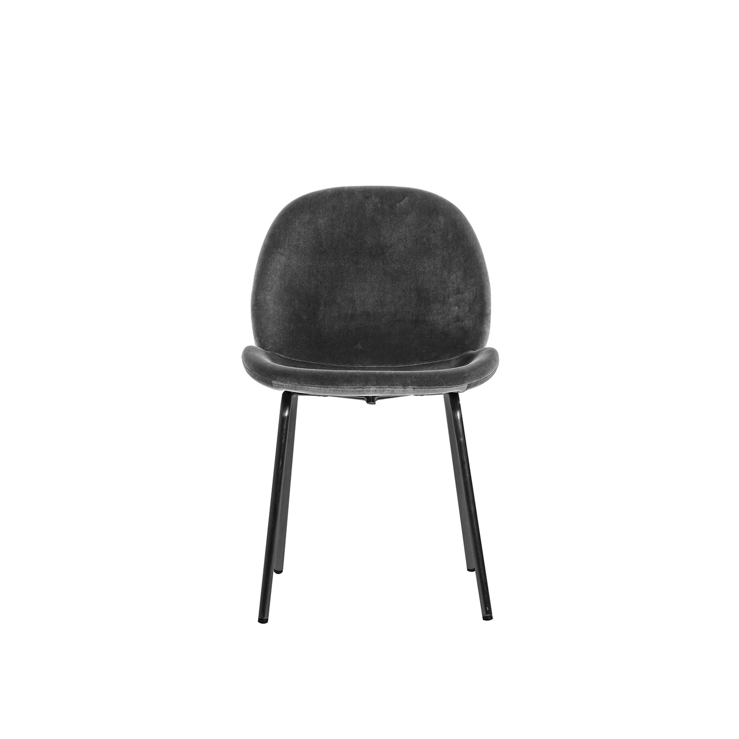 Levi Dining Chair - Dark Grey Velvet & Pewter