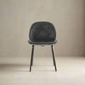 Levi Dining Chair - Dark Grey Velvet & Pewter