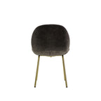 Levi Dining Chair - Brown Velvet & Brass