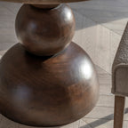 Maelynn Round Dining Table:- 110x110x73cm / Dark Wood