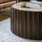 Matteo Coffee Table - Travertine & Mango