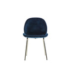 Levi Dining Chair - Navy Blue Velvet & Chrome