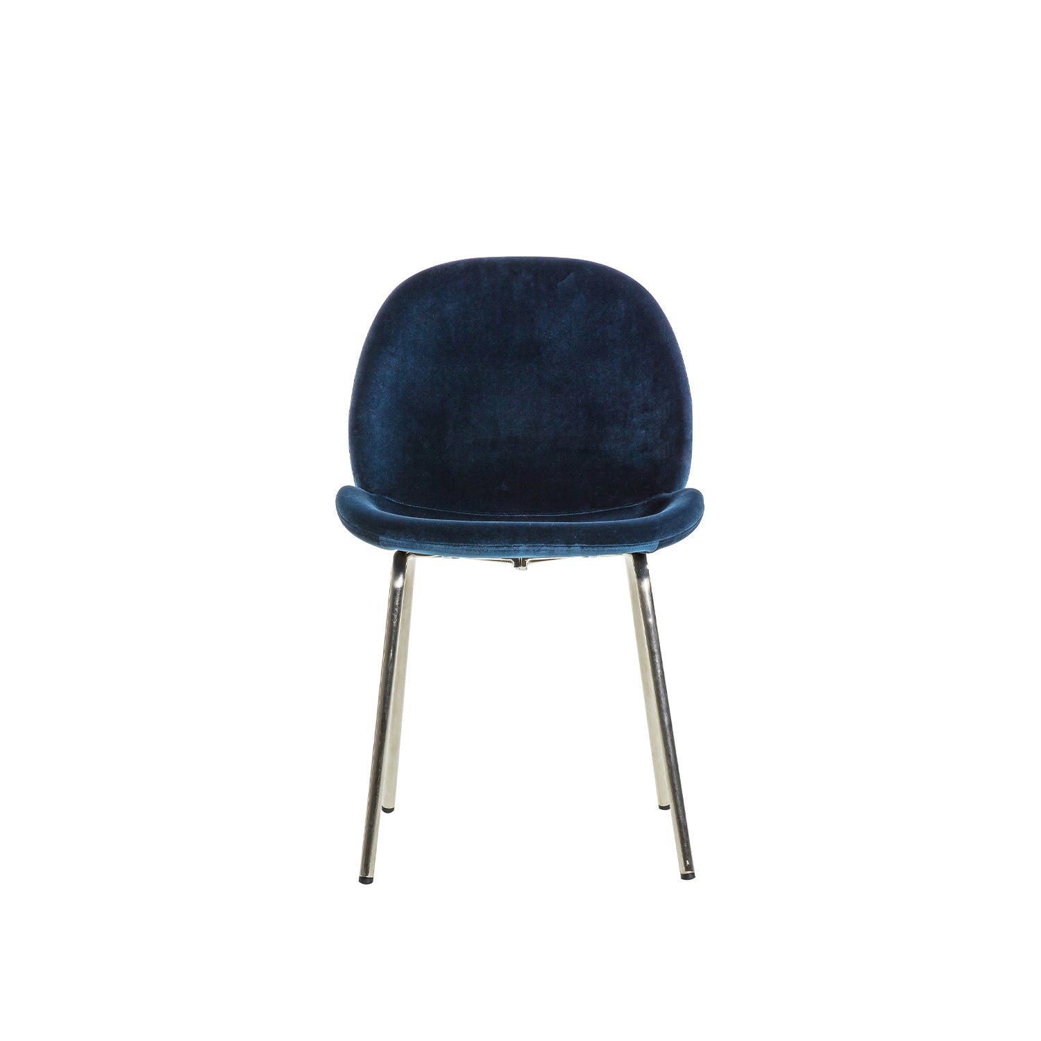 Levi Dining Chair - Navy Blue Velvet & Chrome