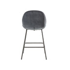 Levi Barstool - Dark Grey Velvet & Pewter