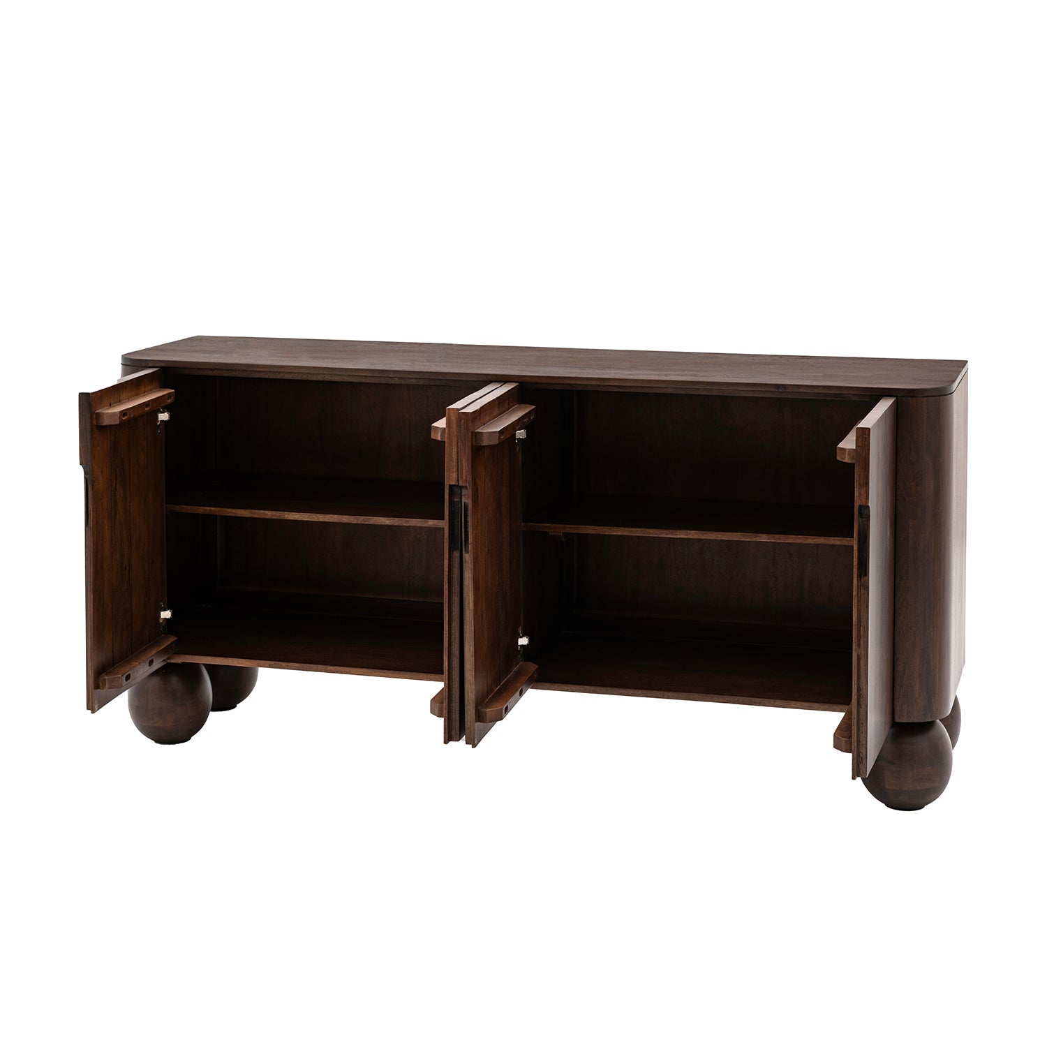 Maelynn 4 Door Sideboard - 170x43x80 / Dark Wood