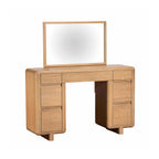 Clerkenwell Dressing Table & Mirror In White Oak On A White Background
