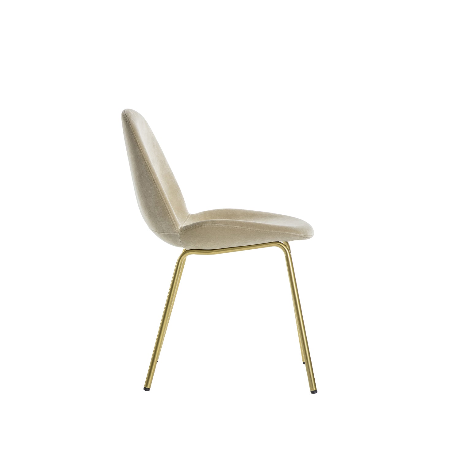 Levi Dining Chair - Cream Velvet & Brass