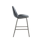 Levi Barstool - Dark Grey Velvet & Pewter