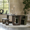 Lilia 200cm dining table in rich walnut finish with elegant design