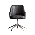 Presley Swivel Chair:- Antique Ebony / Silver