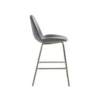 Levi Barstool - Light Grey Velvet & Chrome