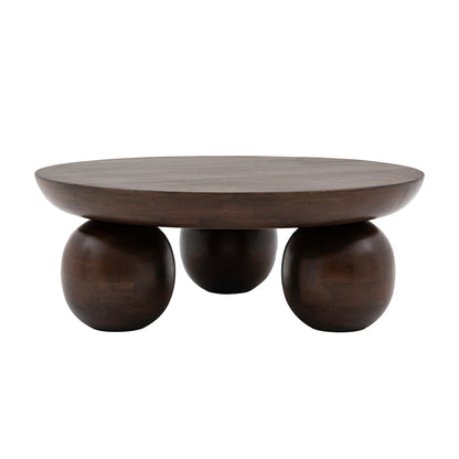 Maelynn Round Coffee Table:- Dark Wood