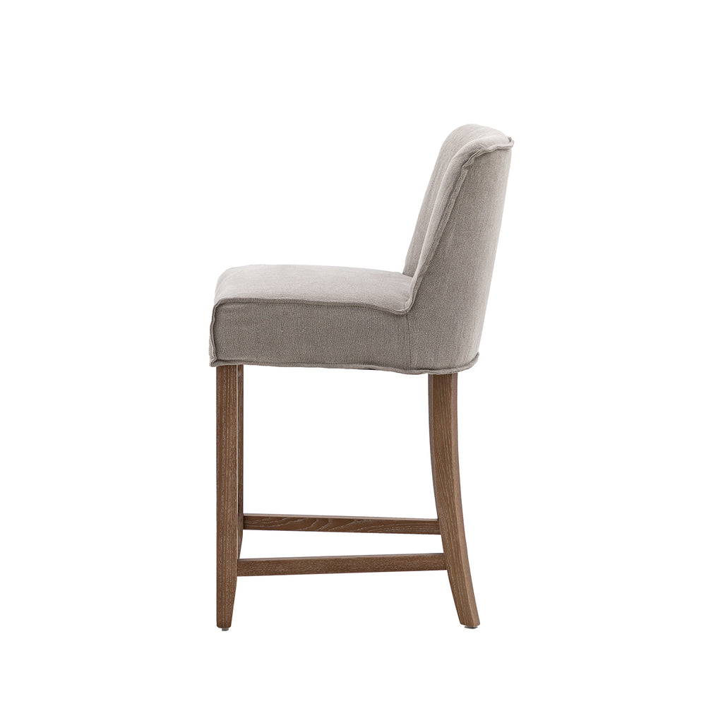 Harris Bar Stool:- Grey Linen Taupe, Set of 2