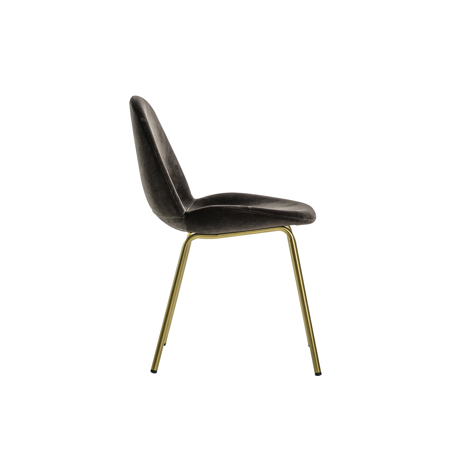 Levi Dining Chair - Brown Velvet & Brass