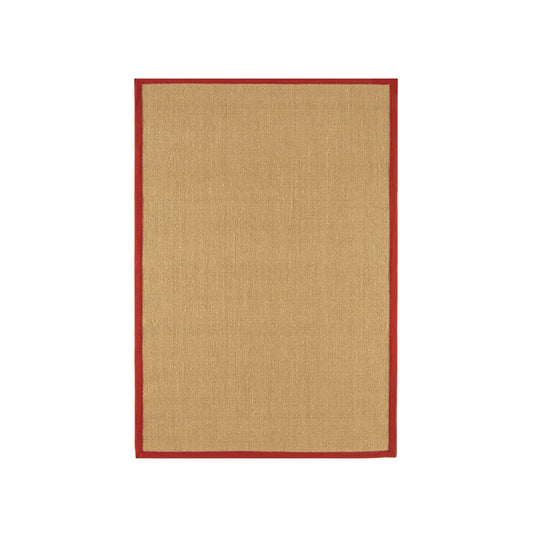 Sisal Floor Rug - Linen/Red Border