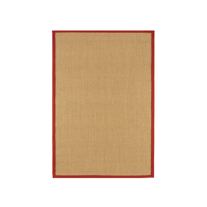 Sisal Floor Rug - Linen/Red Border