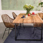 Kips Bay Oak Dining Table (40mm) U Steel Legs