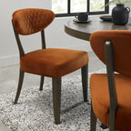Phoenix Fumed Oak Dining Chair - Rust Velvet