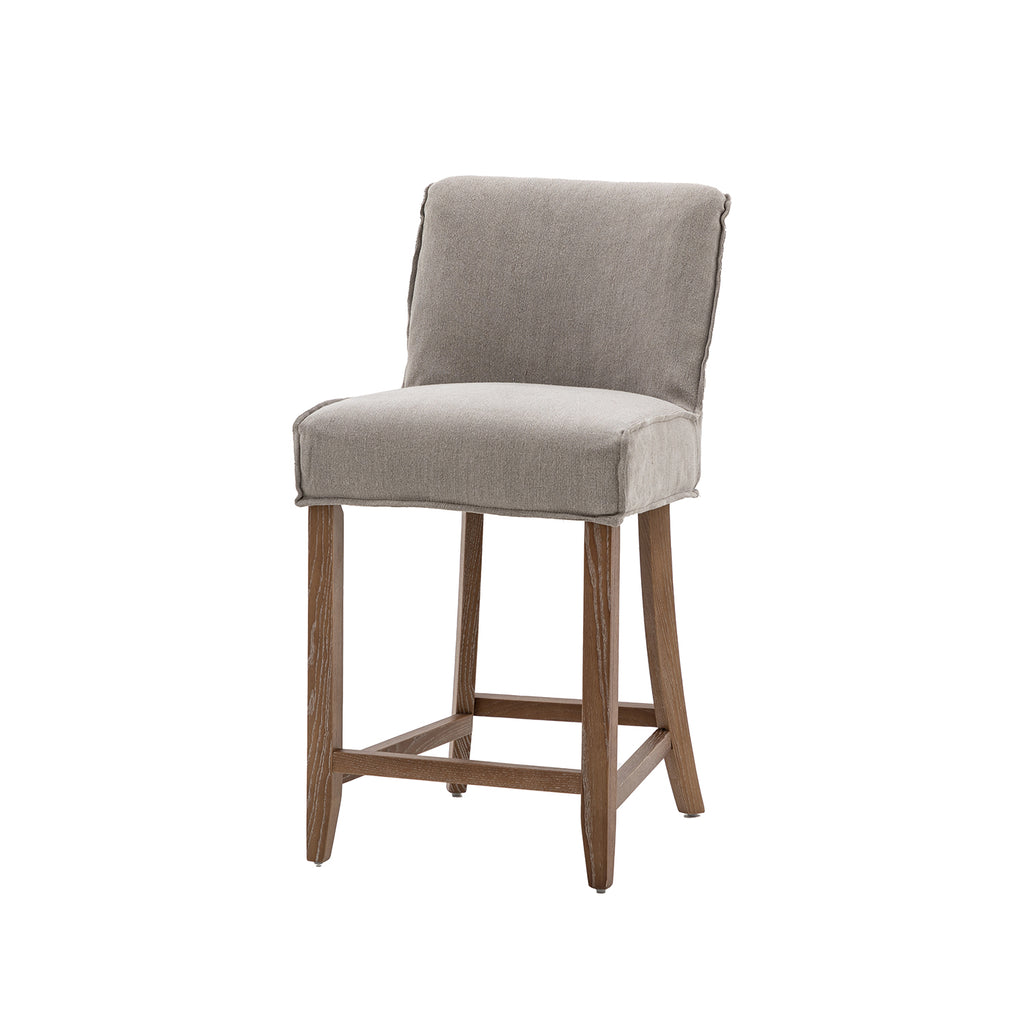 Harris Bar Stool:- Grey Linen Taupe, Set of 2